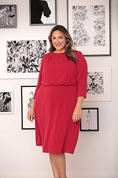 London Times Women's Dresses Versatile Jewel Neck Draped